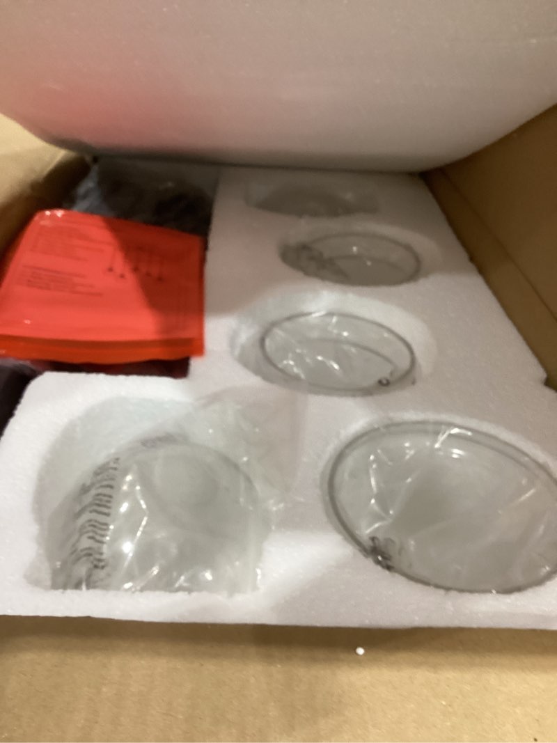 Condition photo showing Good Condition for WILON Pendant Lights Kitchen Island, 5-Light Dining Room Light Fixture with Seeded Glass Shade, Farmhouse Chandeliers for Dining Room Matte Black Finish Hanging Linear Chandeliers for Kitchen Island Black 5-Light