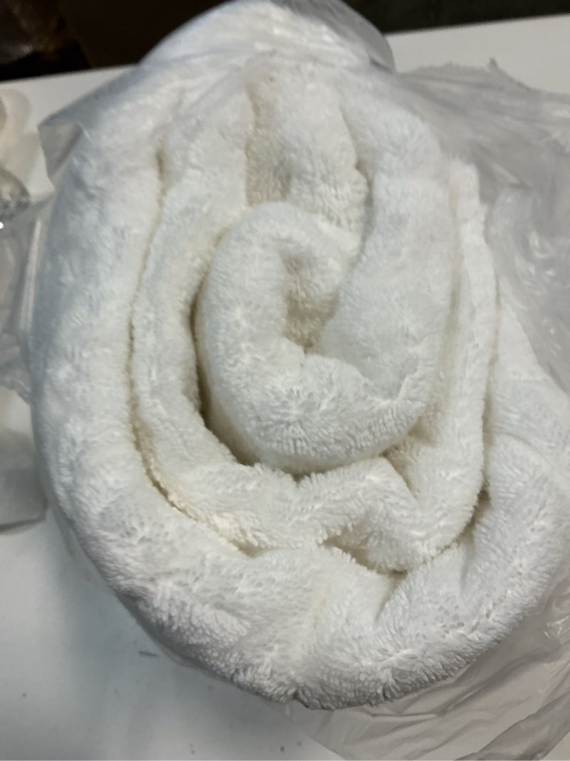 Condition photo showing As Is for quince turkish ultra plush bath sheet (set of 2), one size, white