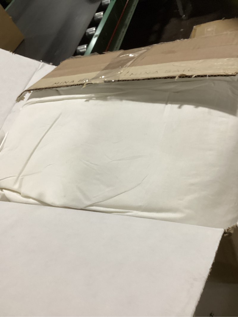 Condition photo showing As Is for ELNIDO QUEEN® Feather Comforter California King Size, Filled with Feather and Downfiber - White Duvet Insert, All Season Luxurious Hotel Fluffy Bed Comforter with Cotton Cover, Cal King 104x96 Inch White California King