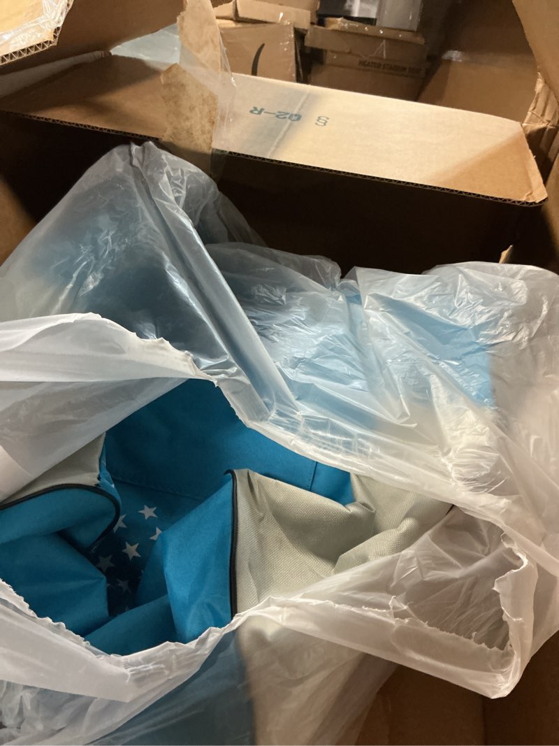 Condition photo showing As Is for winkeep shopping cart, 220 lbs capacity, foldable grocery trolley with large bag, laundry utility, adjustable bungee cord (sky blue)