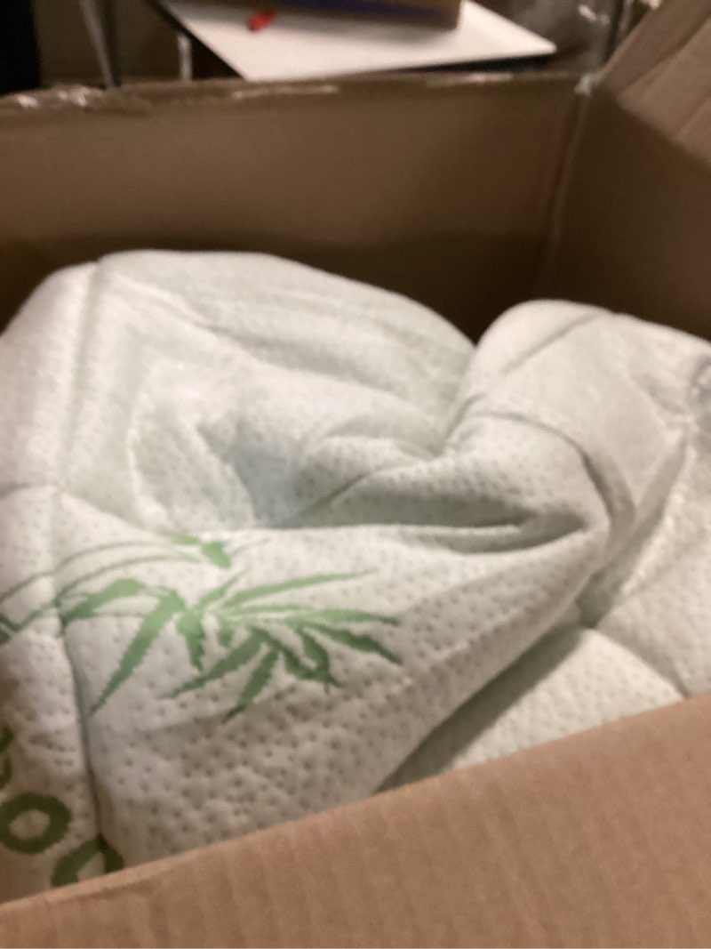Condition photo showing Good Condition for Ultra Soft Queen Size Mattress Topper - Viscose Made from Bamboo Pillow Top Mattress Pad for Back Pain Relief - Naturally Cooling for Hot Sleepers, Green