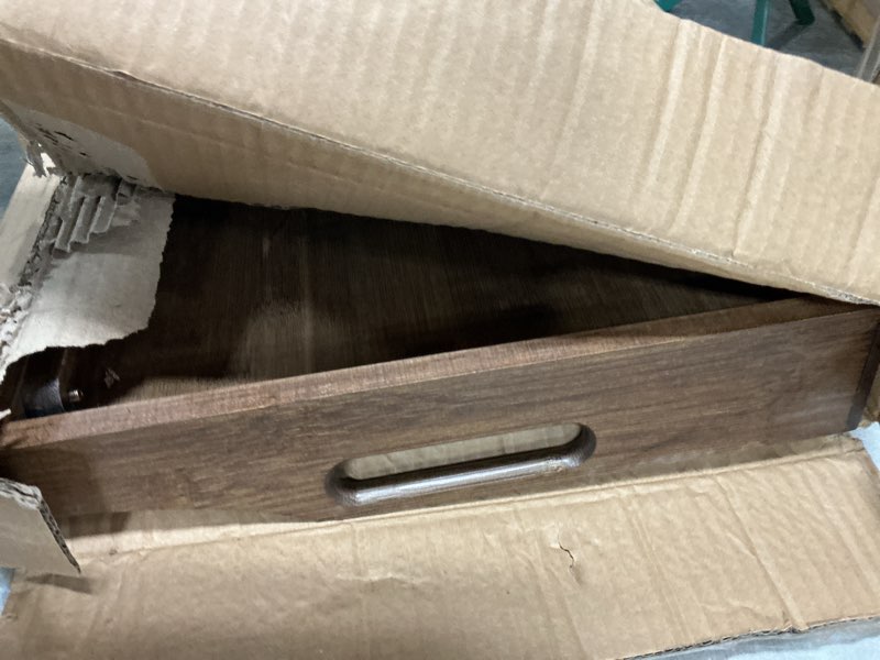 Condition photo showing As Is for ROSSIE HOME Extra Large Bamboo Bed Tray, Lap Tray, Lap Desk with Phone Holder - Fits up to 17.3 Inch Laptops and Most Tablets - Java - Style No. 78112 Java Bamboo Extra Large