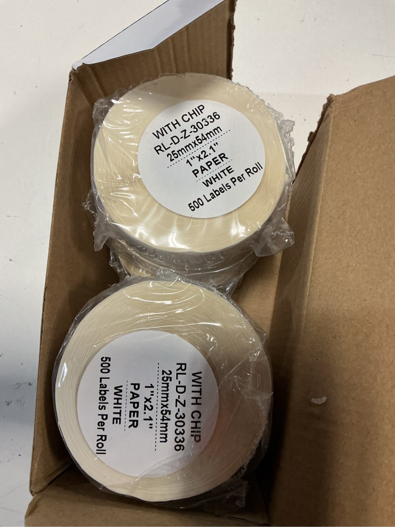 Condition photo showing Good Condition for compatible dymo 30336 (1" x 2-1/8") multipurpose barcode/fnsku labels, perforated, compatible with dymo labelwriter 550, 5xl, rollo & zebra desktop printers [6 rolls/3000 labels]