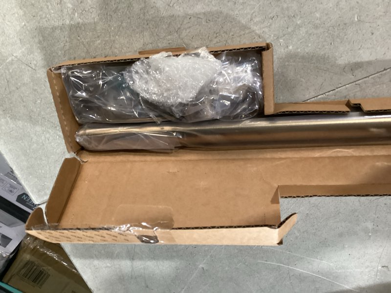 Condition photo showing Good Condition for ivilon drapery window curtain rod - end cap style design 1 inch pole. 28 to 48 inch color warm gold 28 to 48 in.