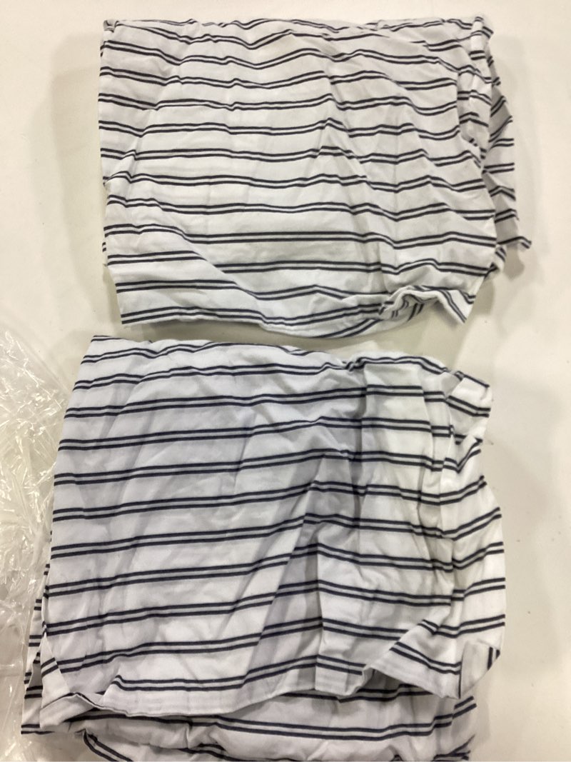 Condition photo showing Good Condition for classic organic percale sham set, standard, double stripe navy