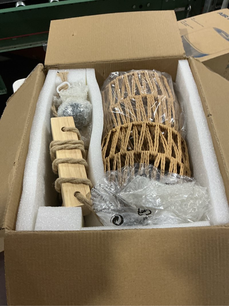 Condition photo showing Good Condition for rattan wall sconces battery operated, boho wall sconce, battery operated wall sconce set of two, rechargeable woven lantern wireless wall light/lamp for bedroom home decor wood-rattan
