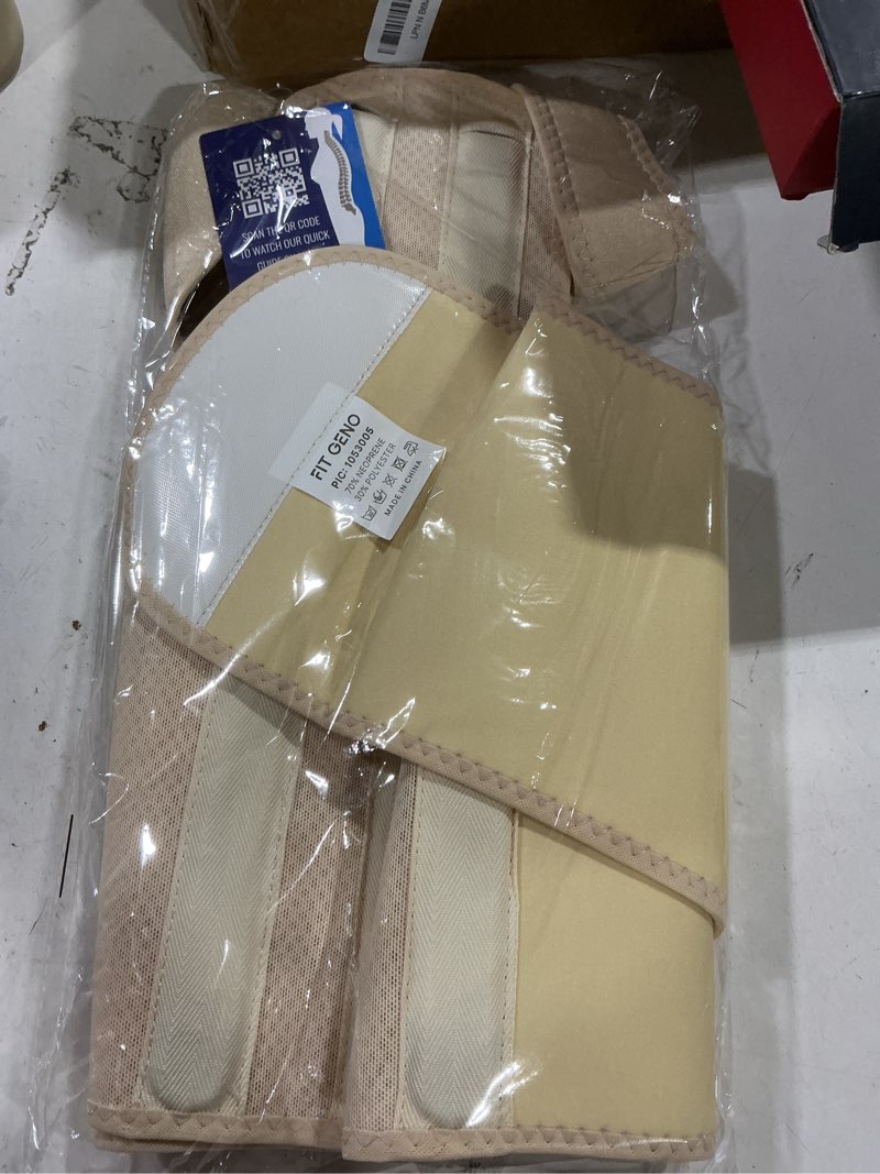 Condition photo showing New/Like New for fit geno back brace posture corrector for men & women: shoulder straightener adjustable full back support pain relief - scoliosis hunchback spine corrector (medium/large) beige medium/large