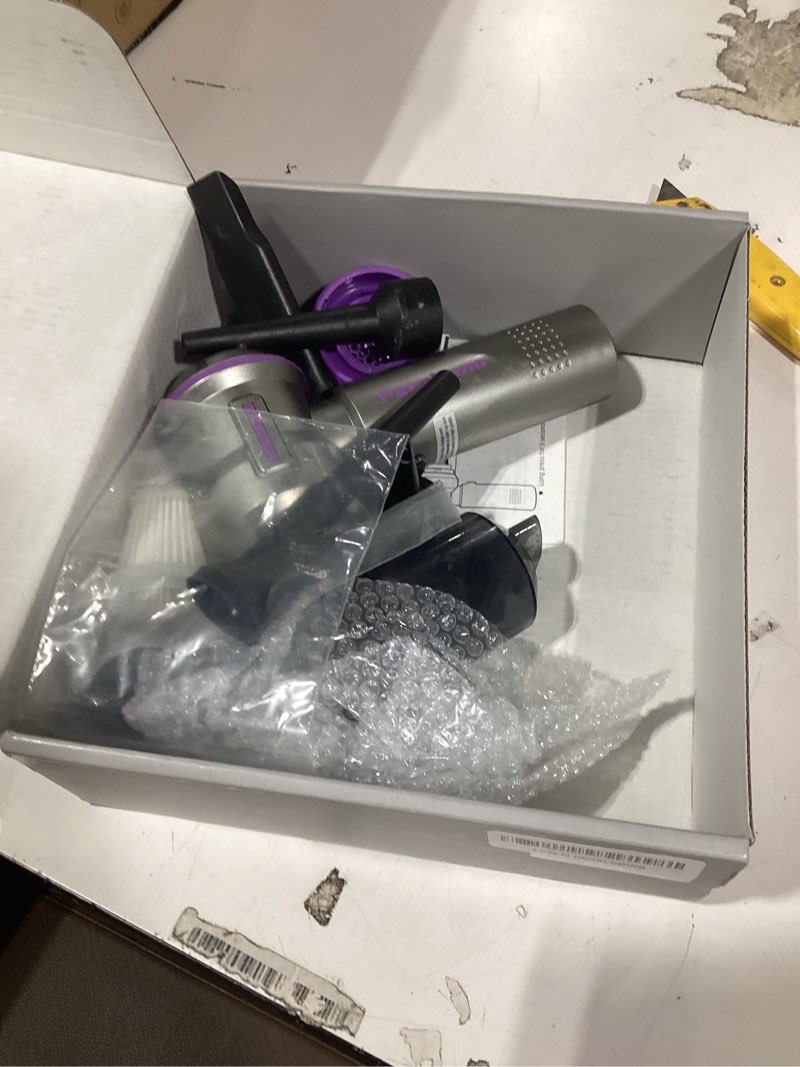 Condition photo showing As Is for Similar product Vacuum/Air Duster 80,000RPM Super Power Mini Car Vacuum Cleaner 4-in-1 air Blower Gun Air Duster & Air Blower & Pump Hand Electric air Duster Handheld dust Blower Blower Cordless (Purple)
