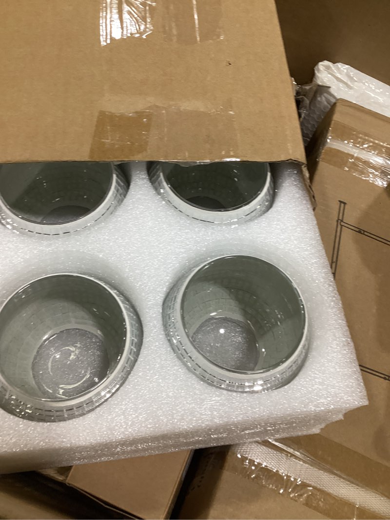 Condition photo showing Good Condition for 6 pcs disco ball vase disco ball planter for centerpieces disco ball decor flower vase with silver mirror glass for wedding, birthday, party (3" x 4") glass 3" x 4"