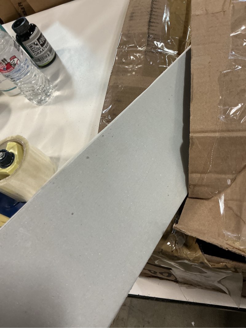 Condition photo showing Good Condition for design house universal cultured marble side splash, 21.5-inch, solid white, improved packaging, 550905 21 1/2 in. w x 1/2 in. d universal side splash
