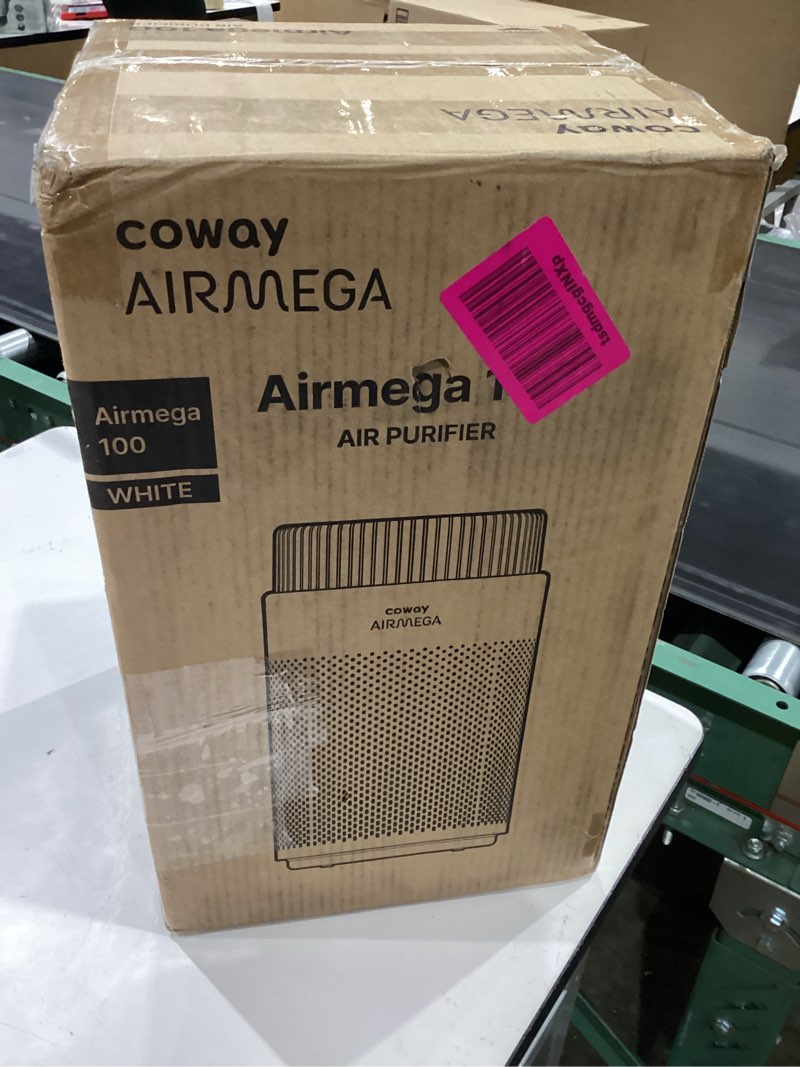 Condition photo showing New/Like New for coway air purifiers for home up to 810 ft², hepa and carbon filter for smoke, allergies, pet dander, odor, aqi monitor, auto mode, timer, filter indicator, night light, 2yr warranty, airmega 100 white