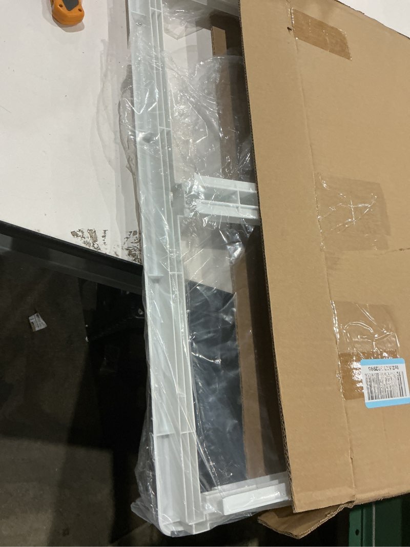 Condition photo showing As Is for upgraded 240364787 refrigerator crisper drawer cover frame & 240350608 crisper glass replacement fit for frigidaire, ken-more, elec-trolux crisper pan cover fftr1814twb, lftr1832tf0, 253.78893016