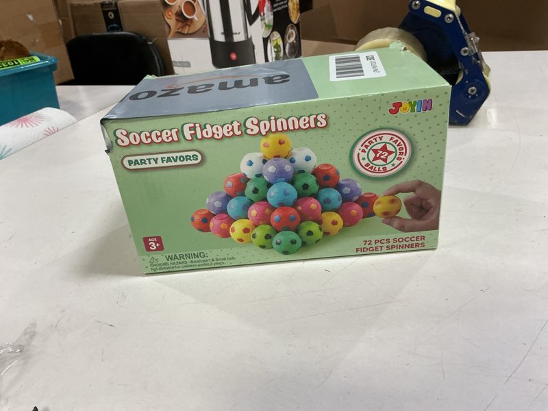 Condition photo showing New/Like New for JOYIN 72 Pack Soccer Fidget Spinners for Kids, Soccer Party Favors, Fidget Toys Bulk, Stress Balls, Goodie Bag Stuffers for Birthday Party, Treasure Box for Classroom 72 Soccer