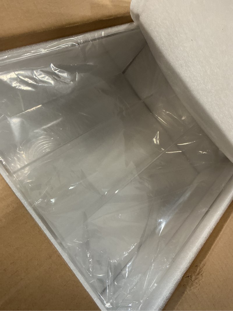 Condition photo showing Good Condition for vevitts 3 tiers assembled bar bottle rack display, clear acrylic 3-tiers stand display for home mini bars,restaurants,party use 15.2x11.4x6 inches