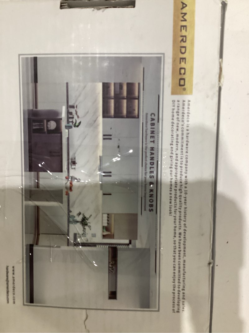 Condition photo showing New/Like New for Amerdeco 10 Pack Antique Brass Cabinet Pulls 5 Inch(128mm) Hole Center Cabinet Hardware Kitchen Cabinet Handles for Bathroom Drawer Pulls Dresser Pulls ZH0014 5"/128MM Hole Center 6 Antique Brass