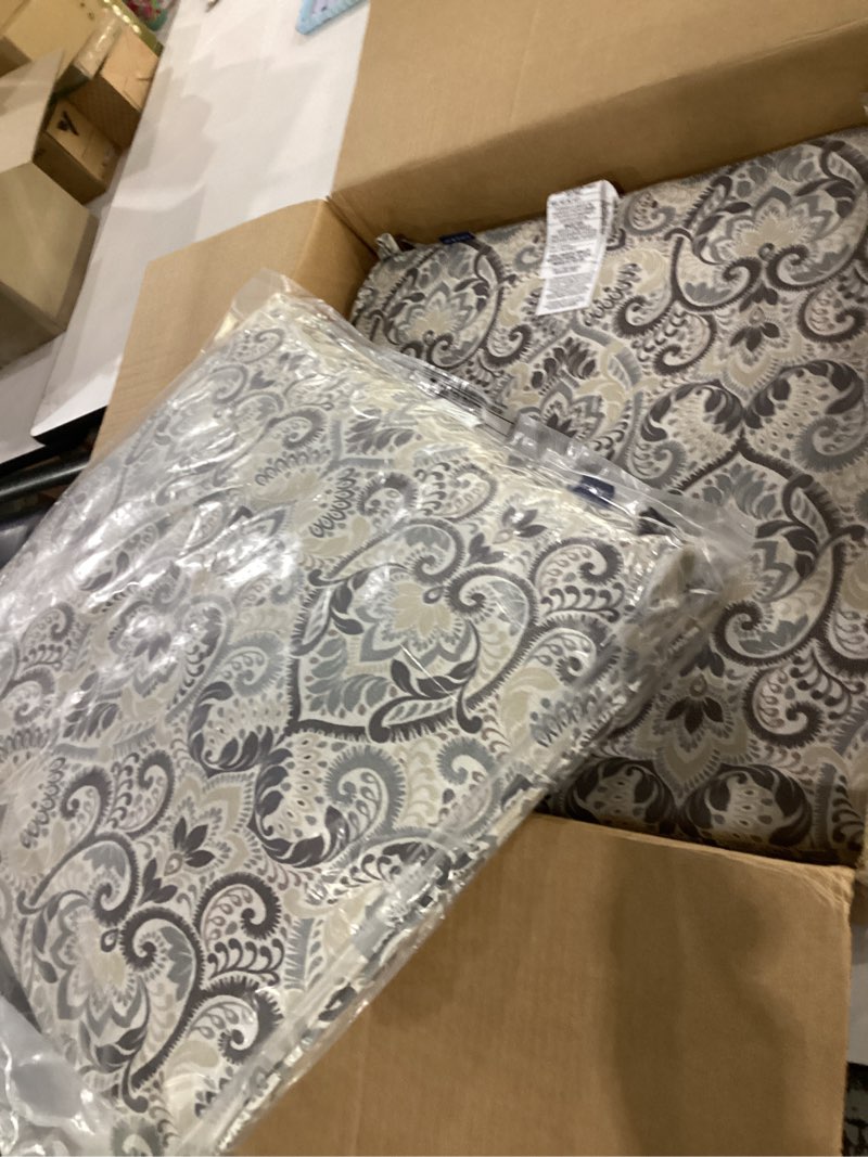 Condition photo showing Good Condition for arden outdoor foam deep seat cushion set, 24 in x 24 in, weather-proof, rain-proof, fade resistant patio cushion, bottom and back cushion for chair, sofa, and couch neutral aurora damask certi-pur foam neutral aurora damask 1 pack