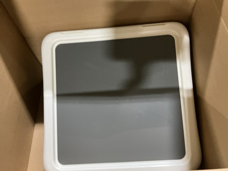 Condition photo showing As Is for Amazon Basics Dog Training Pad Holder,Secured Latches,Extra Thick and Non-Slip, Recycled Plastic, 24 inch, S, White and Charcoal 22'' X 22''