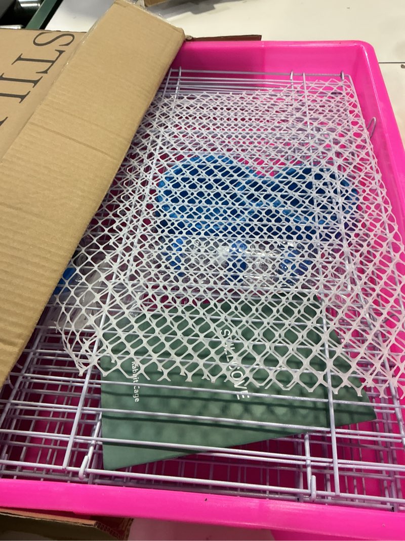 Condition photo showing As Is for Small Rabbit Cage Indoor, Guinea Pig Cages with Water Bottle & Food Dish, Bunny Enclosure for Hamster, Ferret, Rat, Chinchilla, Hedgehog, Gerbil, Mouse and Small Animal