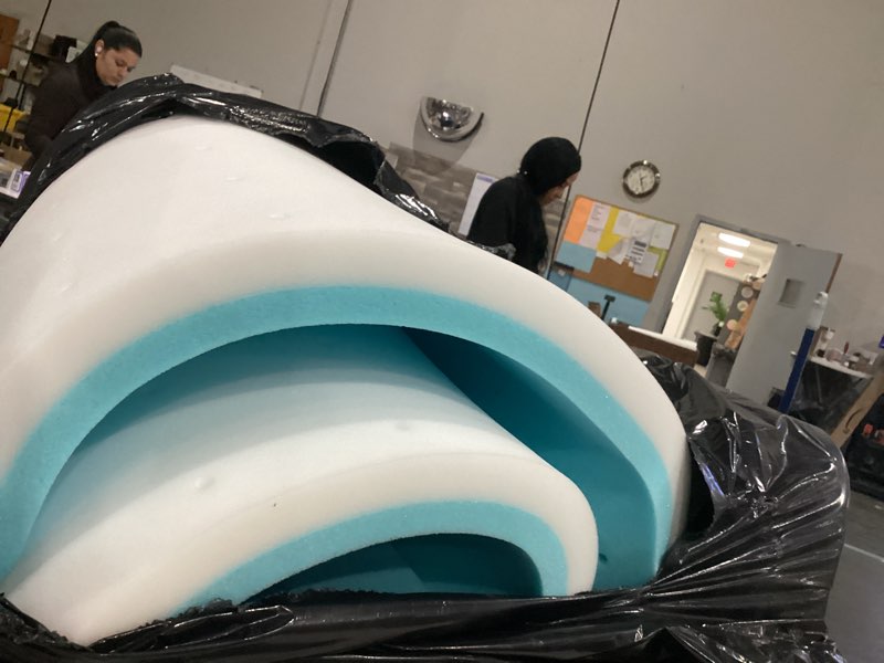 Condition photo showing As Is for similar not exact*** size not specified…..ventilated memory foam mattress topper, cooling gel infusion, certipur-us certified, dorm essentials,