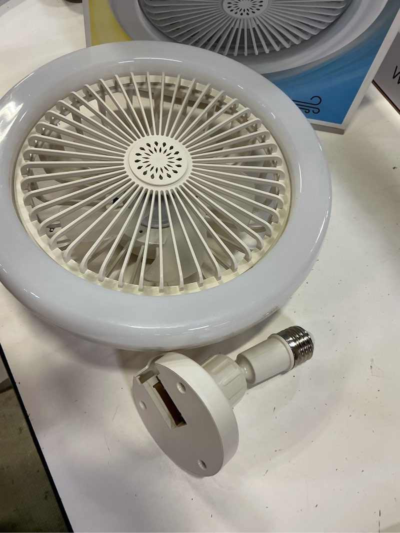 Condition photo showing Good Condition for adjustable socket fan light with remote and extender, 2200lm enclosed led light bulb fan, small screw in ceiling fan, mini socket air light for bedroom garage, wireless small ceiling fans with lights white