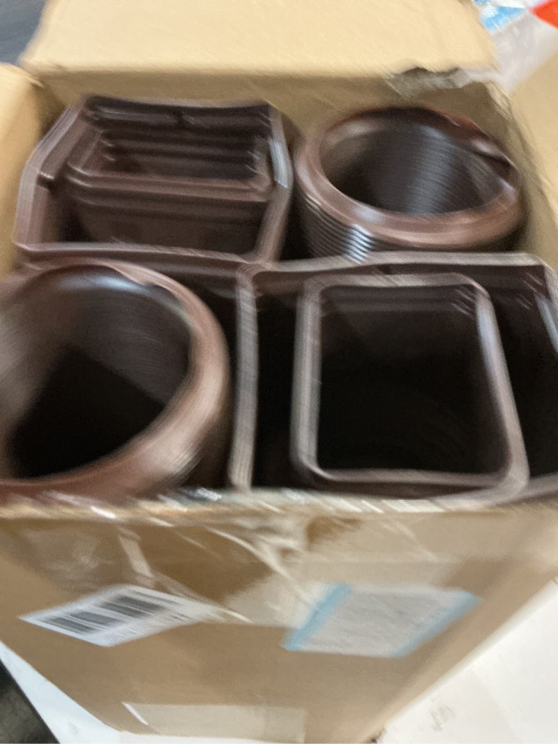 Condition photo showing New/Like New for 4 pack flexible gutter downspout extensions extendable from 21" to 67", downspout extender comes with adapters, thickened down spout drain extension for rainwater drainage(brown) 4 pack brown