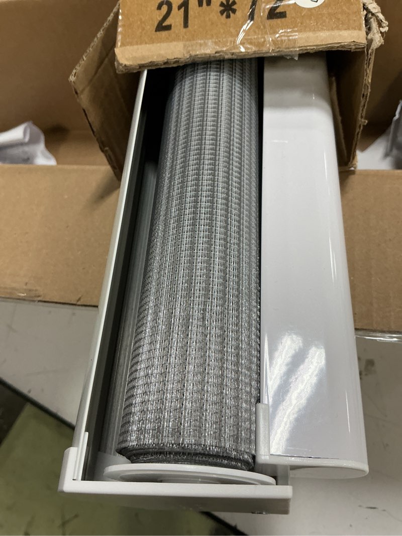 Condition photo showing As Is for luckup cordless zebra blinds roller shades for window-dual layer sheer blinds light control with valance day night privacy light filtering fabric, 21" w x 72" h, dark grey 21"w x 72"h dark grey-light filtering