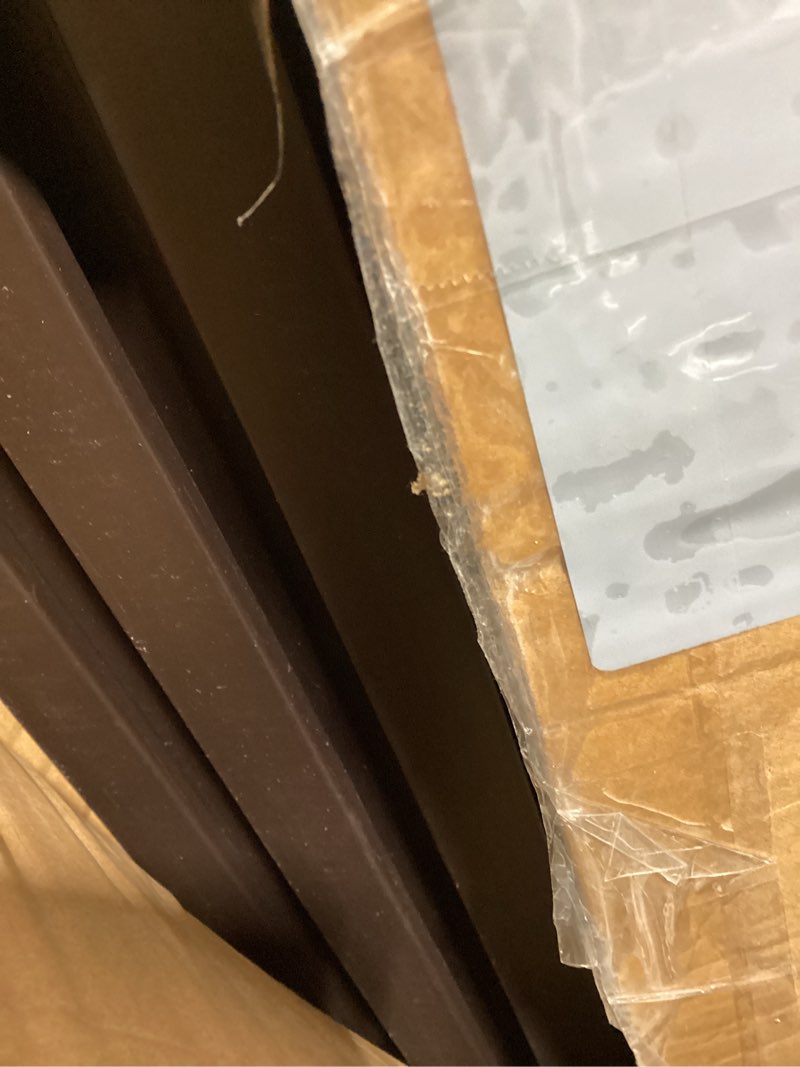 Condition photo showing New/Like New for Metal Outdoor Privacy Screen with Stand, 4 ft W x 6 ft H PE-Coating Steel Pipes and Slats Panels, Decoative Privacy Screen Fence Panels Freestanding for Outside Patio Garden Backyard, Brown