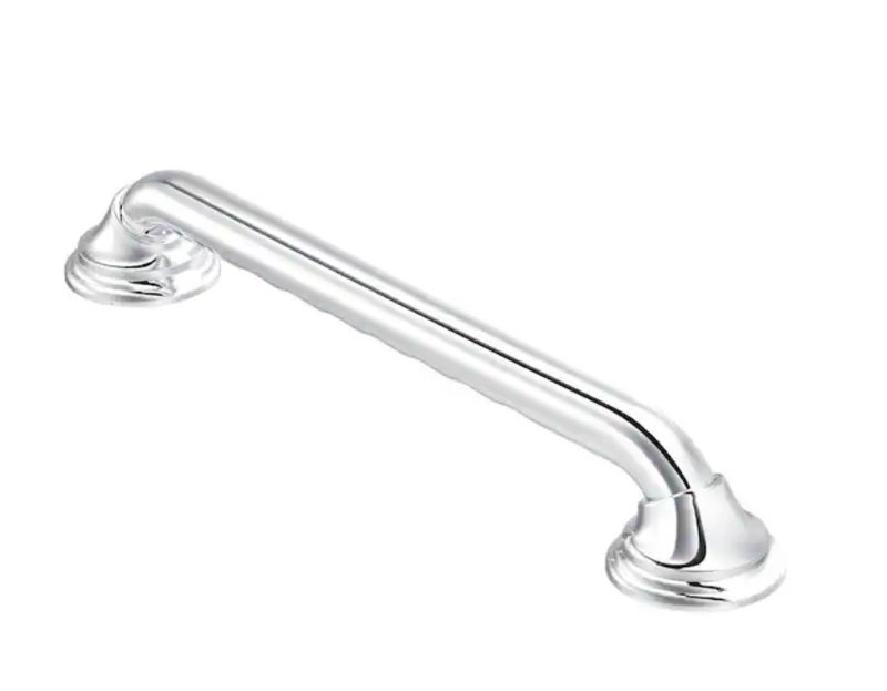 moen ultima brushed nickel bathroom safety 36-inch designer bathroom grab bar with curl grip for handicapped or elderly, r8736d3gbn 36 inch brushed nickel