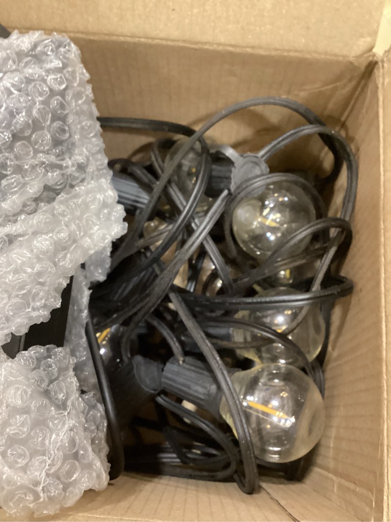 Condition photo showing Good Condition for addlon 54(48+6) ft solar string lights waterproof,patio lights solar powered with remote & usb port 15+1 led shatterproof bulbs 3 light modes, dimmable solar light for camping backyard garden 48+6ft(15 sockets)(1 pack)