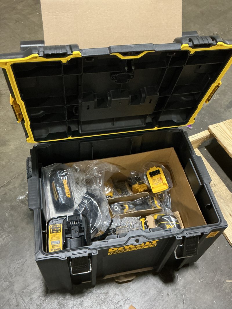 Condition photo showing New/Like New for 20-volt max toughsystem lithium-ion 6-tool cordless combo kit