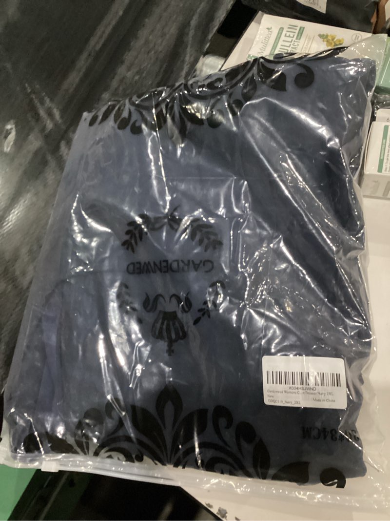 Condition photo showing New/Like New for Gardenwed Women’s Square Neck Midi Cocktail Dress A Line 2025 Fall Sleeveless Slit Formal Wedding Guest Dresses Navy Small