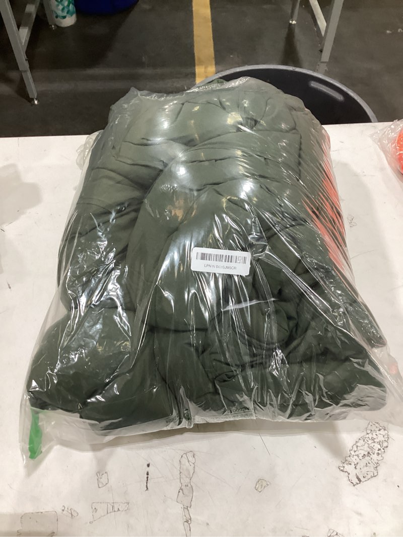 Condition photo showing Good Condition for bedsure queen comforter set - 4 pieces pinch pleat bed set, olive green boho bedding for all season, 1 soft comforter, 2 pillowcases, 1 decorative pillow queen 01 - olive green