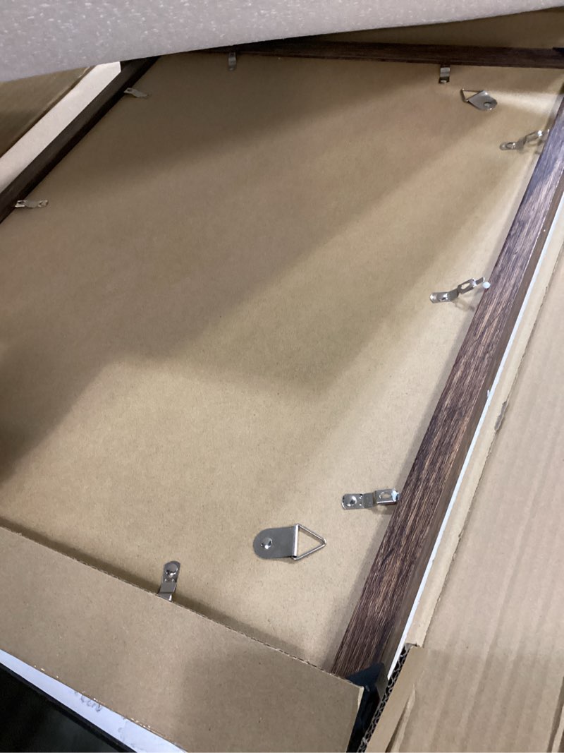 Condition photo showing Good Condition for 16x20 Frames Set of 2, Rustic Brown Wood Style - Display 16 x 20 Picture without Mat or 11x14 Picture with Mat, Wall Mounting Horizontal and Vertical Rustic Brown 16x20 in