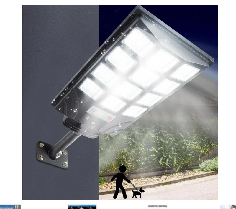 solar street lights, 6500k 10000lm outdoor commercial parking lot light with remote control, dusk to dawn solar security flood lights, motion sensor solar lights for outside yard garage
