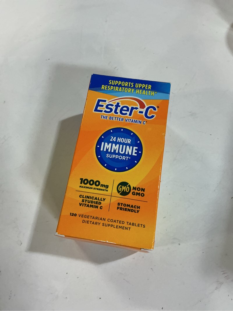 Condition photo showing New/Like New for Exp/04/2029)Ester-C Vitamin C 1000 mg Coated Tablets, Immune System Booster, Stomach-Friendly Supplement, 120 Count 120 Count (Pack of 1)
