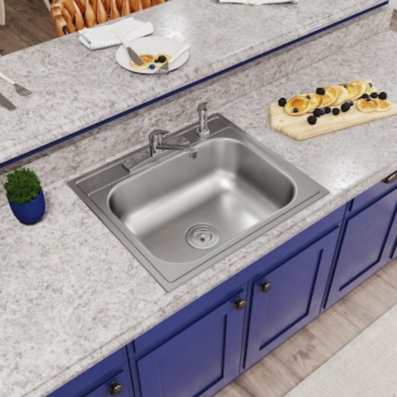 Elkay Dayton Drop-in 25-in x 22-in Stainless steel Single bowl 20 -Gauge Kitchen Sink