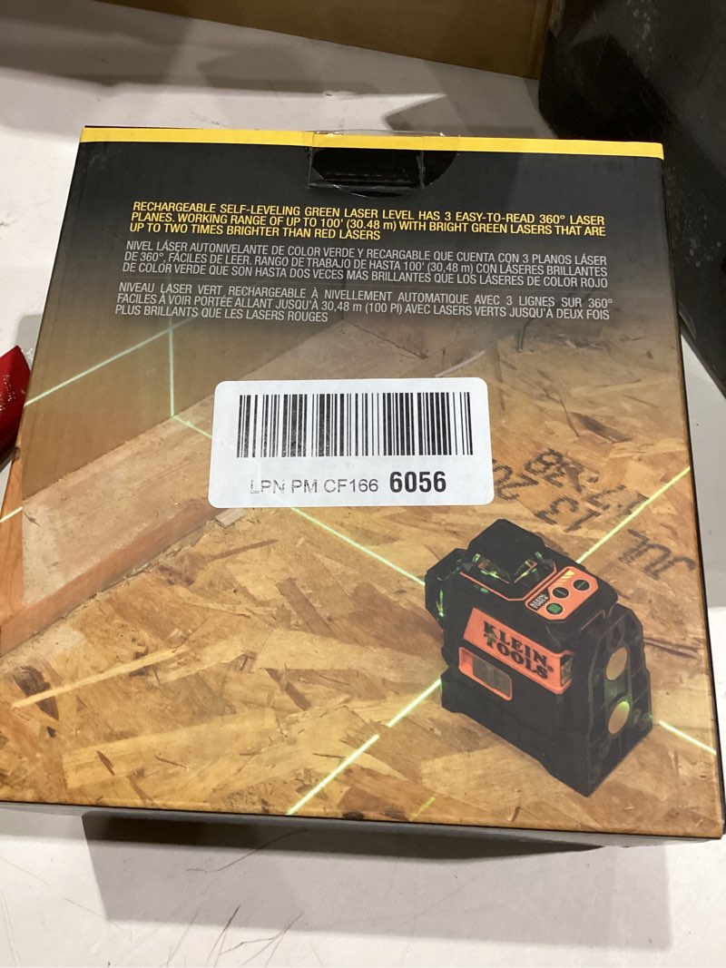 Condition photo showing Good Condition for Klein Tools 93CPLG Compact Self-Leveling Laser Level, Bright Green Cross Line 360-Degree Laser Planes, Class 2 ? 1mW, Rechargeable, Magnetic Mount 360-Degree Planar