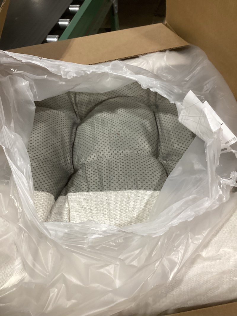 Condition photo showing Good Condition for Rocking Chair Cushion - Chenille Fabric, High-Density Sponge, Durable Comfort Non-Slip Bottom Tufted Seat Pads with Ties, Chenille?Oyster White, 44x19x4 inch Chenille?oyster White 44x19x4 Inch