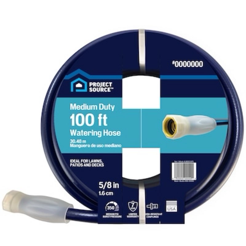 Project Source 5/8-in x 100-ft Medium -Duty Vinyl Blue Hose