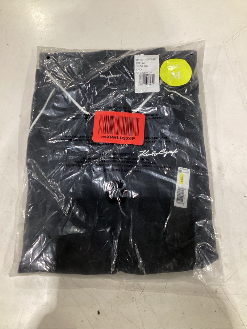 karl lagerfeld paris men's sportswear polo, black, medium