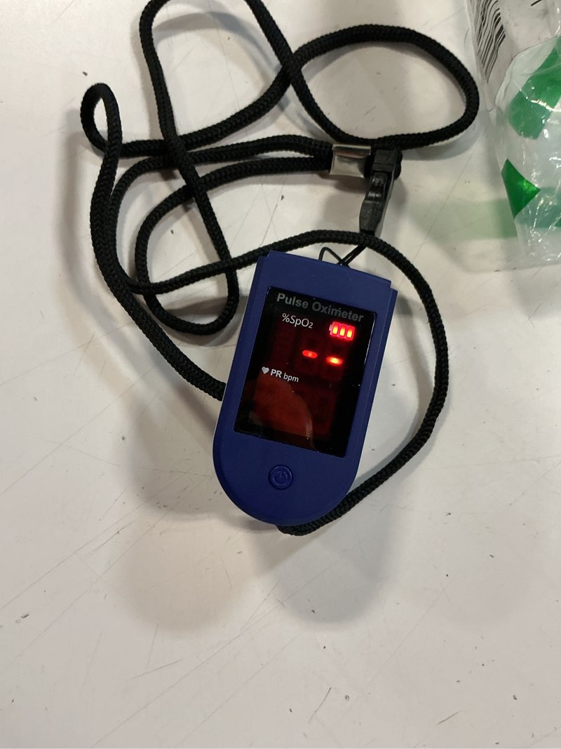 Condition photo showing Good Condition for zacurate fingertip pulse oximeter blood oxygen saturation monitor with batteries and lanyard included (sapphire blue) 1 count (pack of 1)
