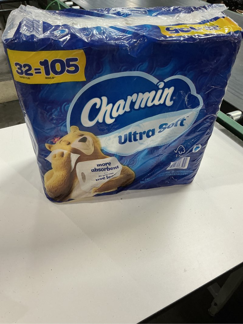 Condition photo showing New/Like New for charmin ultra soft toilet paper super plus rolls (201 sheets/roll, 32 rolls)