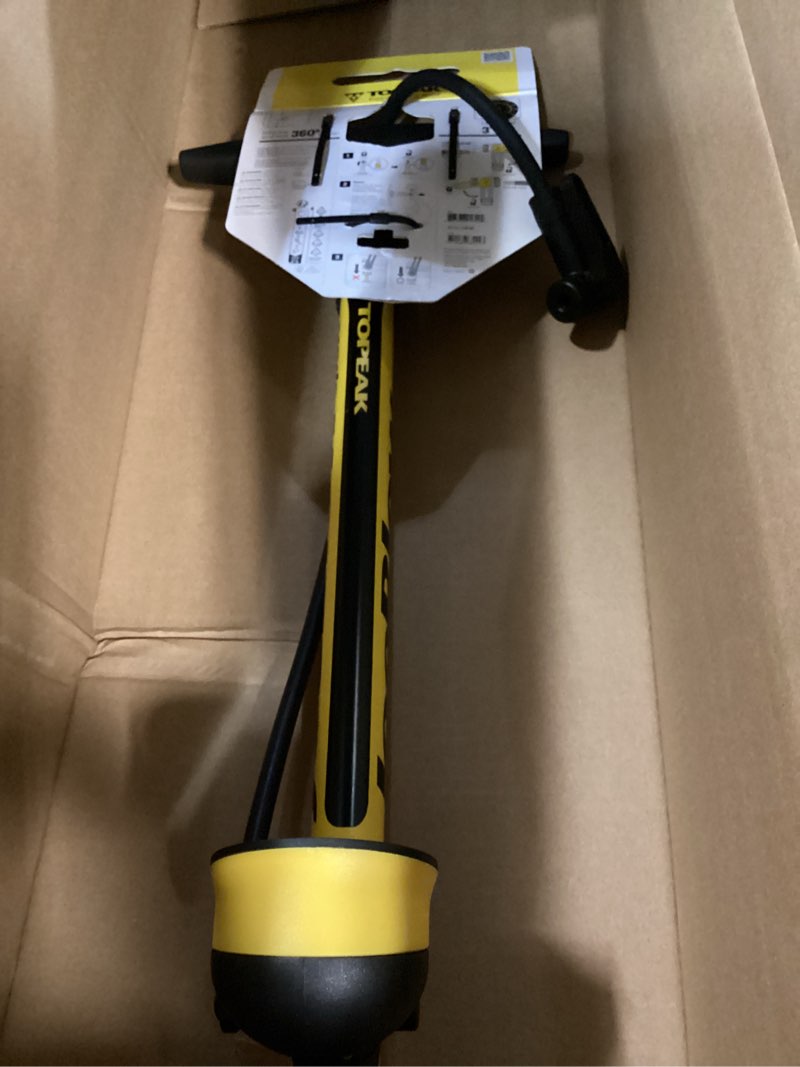 Condition photo showing Good Condition for topeak joeblow sport iii high-pressure bike floor pump – 160 psi, durable steel barrel, 3” analog gauge, twinhead dx5 pump head, long hose, ergonomic handle, fits presta, schrader, & dunlop valves