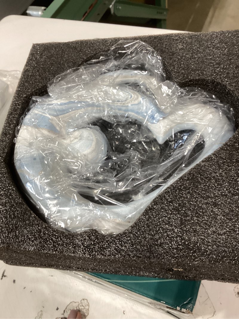 Condition photo showing Good Condition for sculptures home decor ceramic statue, blue sculpture living room table decor, shelves decor dining room table centerpieces, abstract art coffee table decoration, heart decor blue marble heart