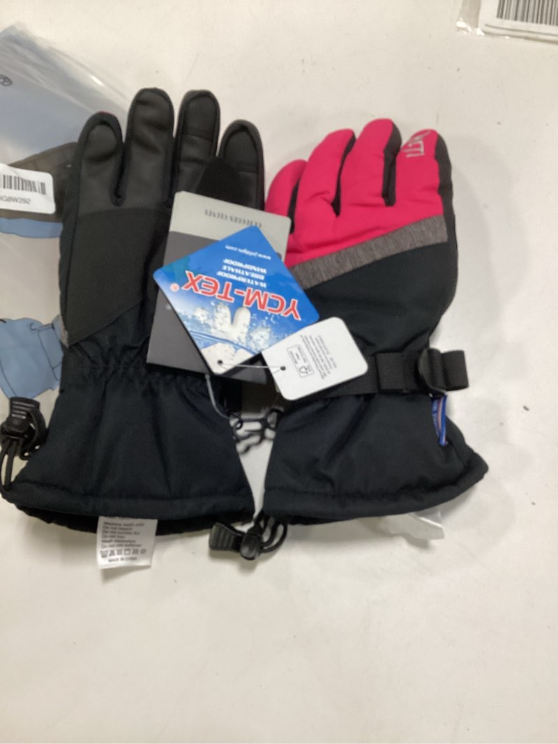 Condition photo showing New/Like New for (Medium )MCTi Ski Gloves,Winter Waterproof Snowboard Snow 3M Thinsulate Warm Touchscreen Cold Weather Women Gloves Wrist Leashes Rose red Medium