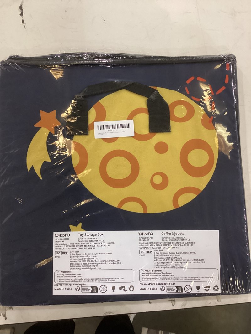 YOHOOLYO 2 In 1 Toy Storage Play Mat, Storage Box for Kids Children Space Adventures Design,Nursery,