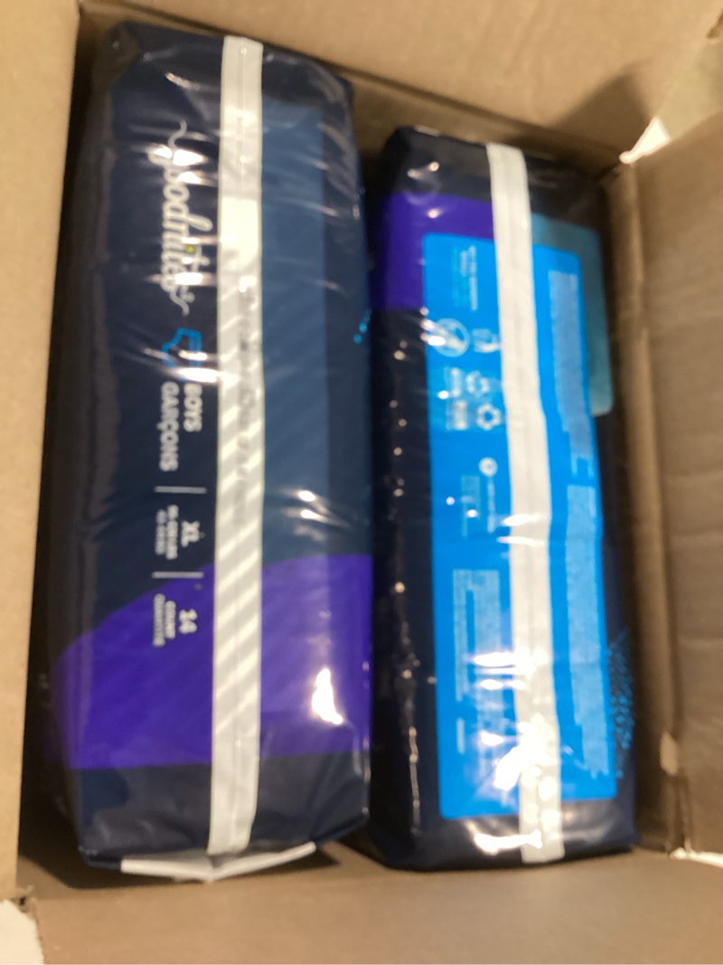 Condition photo showing New/Like New for goodnites boys' nighttime bedwetting underwear, size extra large (95-120 lbs), 28 ct (2 packs of 14), packaging may vary x-large 28