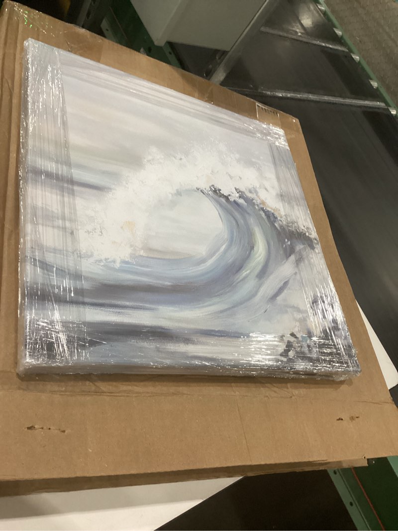 art remedy wavora iii canvas modern beach art, gallery wrapped, 20" x 20"