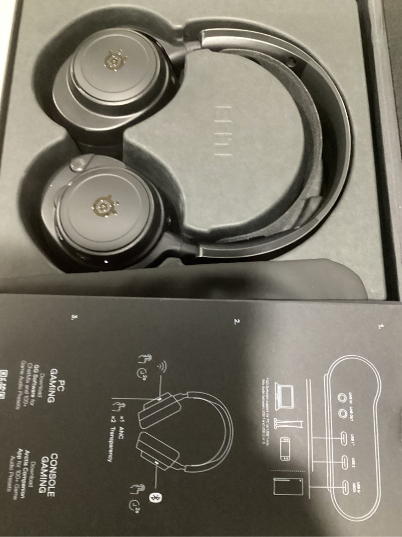 Condition photo showing New/Like New for working verified steelseries arctis nova elite - hi-res wireless gaming headset — 96khz/24bit — carbon fiber speakers — anc — ai noise rejection — app — 2.4ghz + bt — multi-source mix — omniplay pc+playstation+xbox