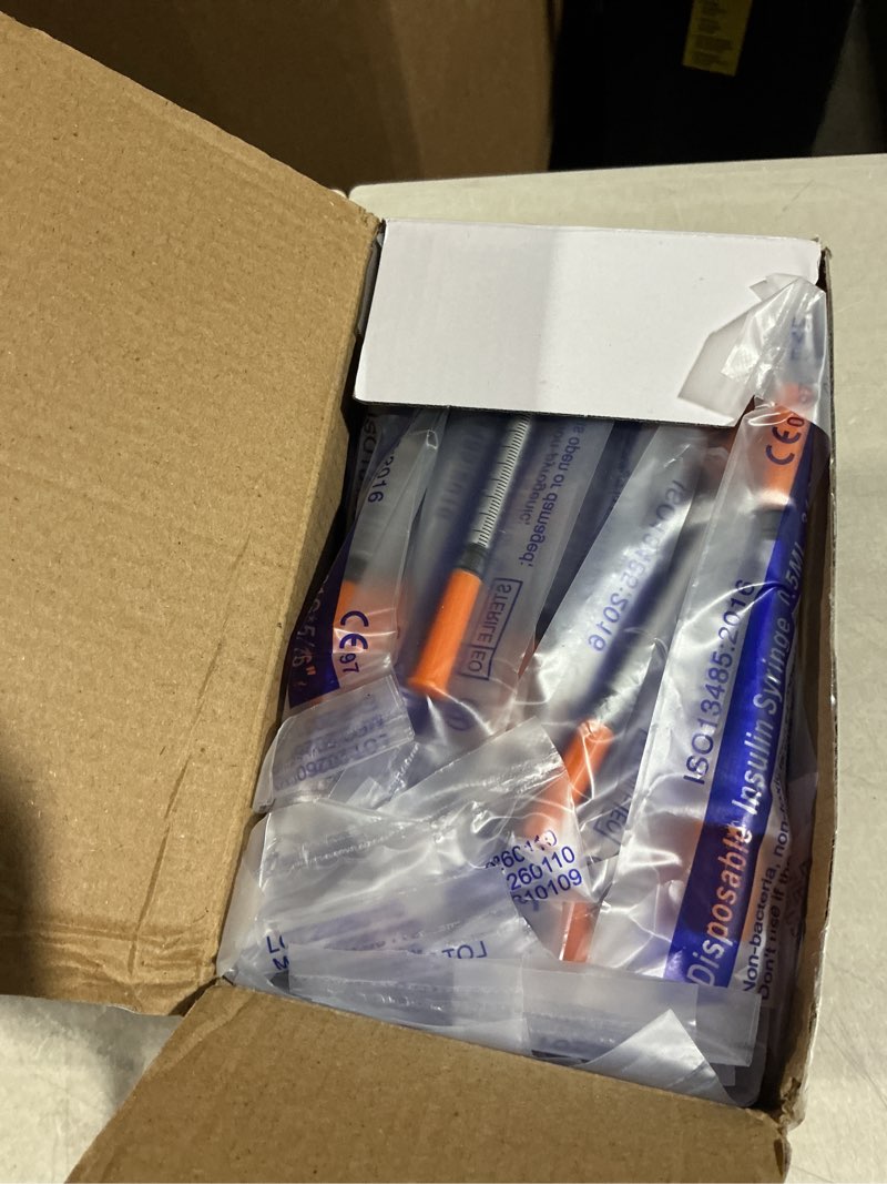 Condition photo showing Good Condition for 0.5ml syringe, lab supplies syringes 31g 5/16 inch, individually wrapped, pack of 100 0.5ml-31g-5/16" 100 pack